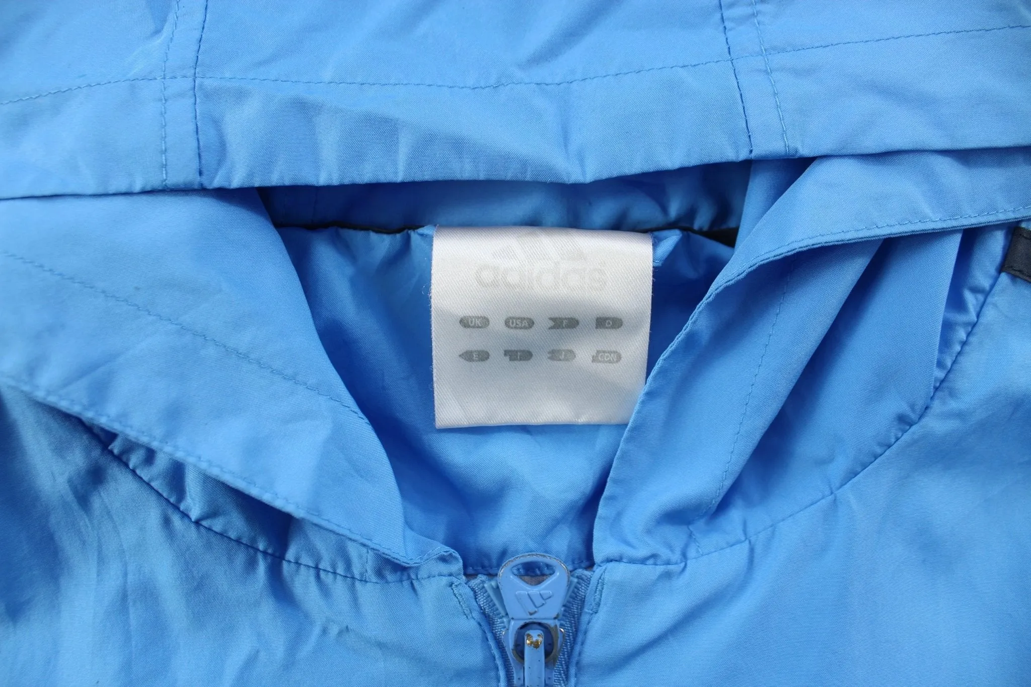 Women's Adidas Embroidered Logo Blue & Black Striped Jacket